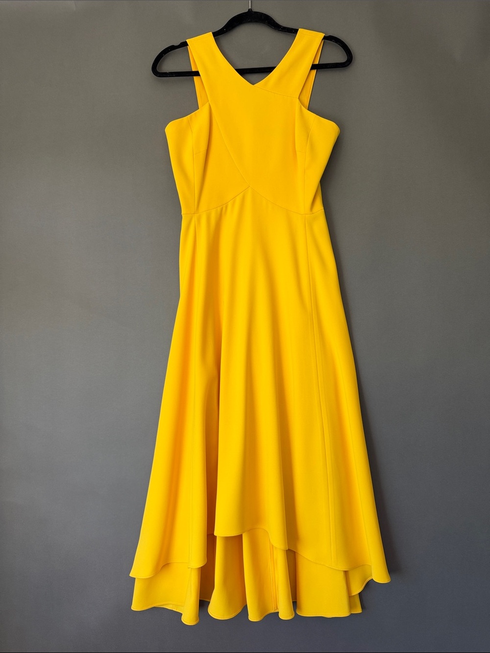 Karen Millen Sunshine High-Low V-Neck Dress - Yellow